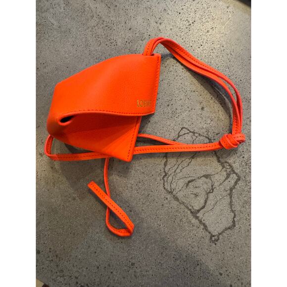 Loewe Puzzle Fold Pouch Orange Bag Charm Calfskin Authentic CoA - Picture 2 of 4